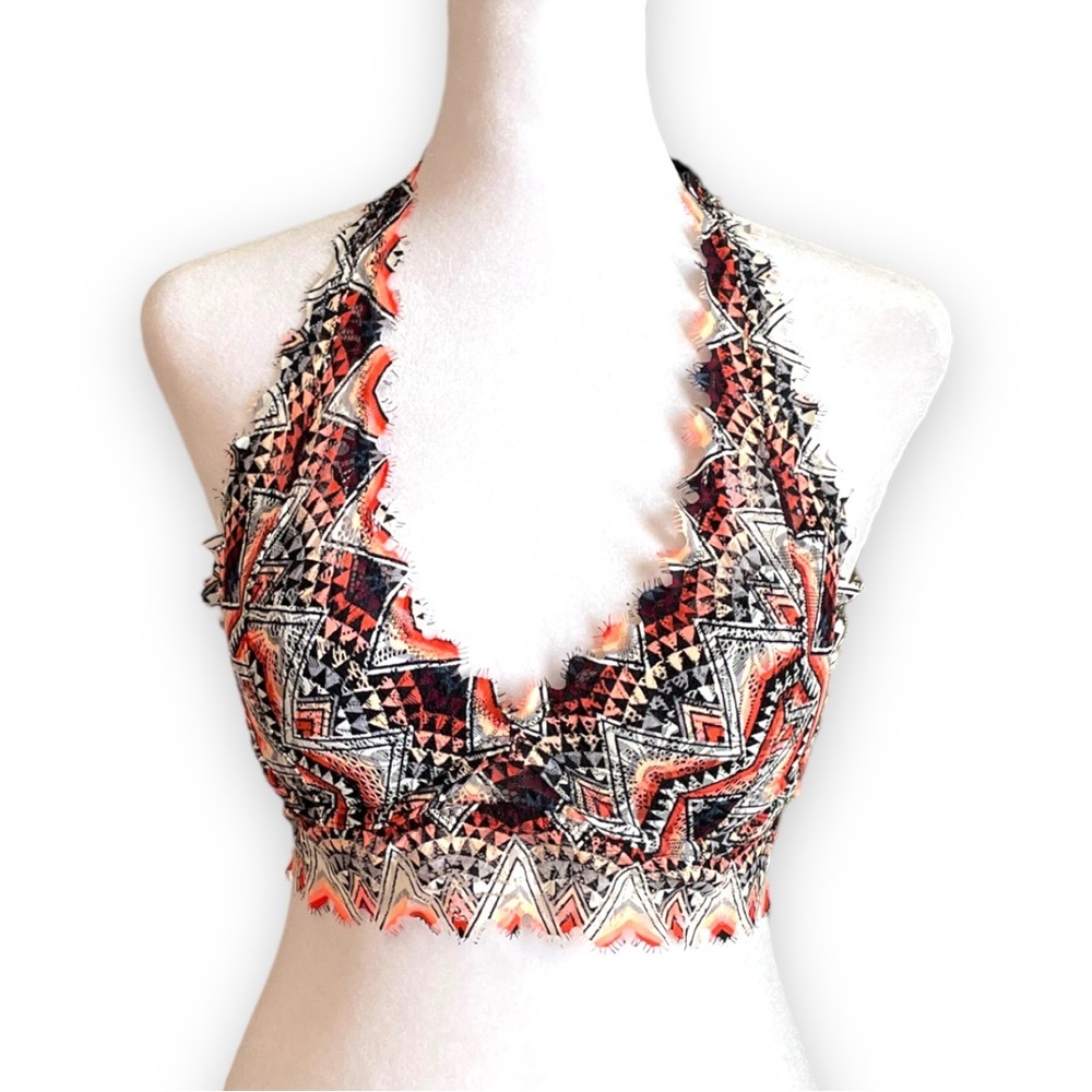 Victorias Secret PINK Lace Adjustable Halter Bralette Multi Color Black Small - Picture 3 of 10